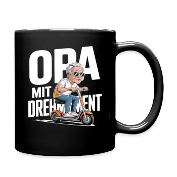 Opa Mit Drehmoment Fahrrad Senioren - Tasse einfarbig - Schwarz - Rechts