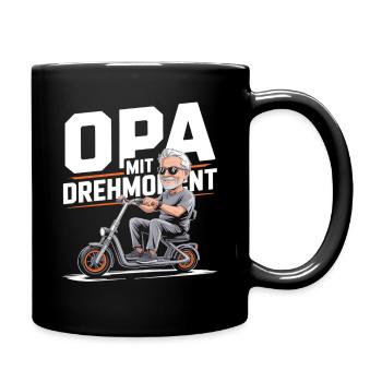 Opa Mit Drehmoment Fahrrad Senioren - Tasse einfarbig - Schwarz - Rechts