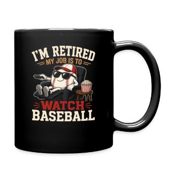 Ruhestand Baseball-Lounge mit Popcorn - Tasse einfarbig - Schwarz - Rechts