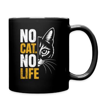 No Cat No Life Cat Design - Full Colour Mug - black - Right
