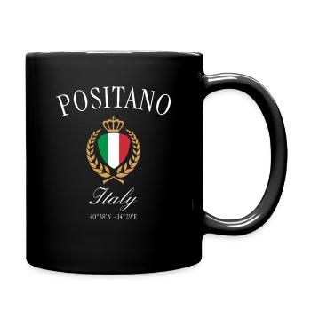 Positano Italy Coat of Arms Crown – Travel Souvenir - Full Colour Mug - black - Right