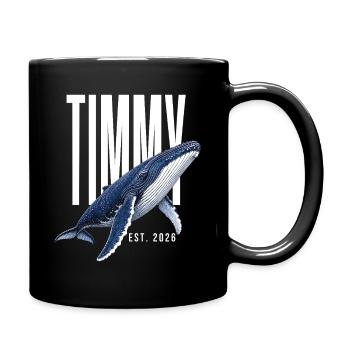 Timmy Wal Est 2026 Buckelwal Shirt - Tasse einfarbig - Schwarz - Rechts