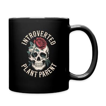 Vintage Skull Rose Plant Parent - Tasse einfarbig - Schwarz - Rechts