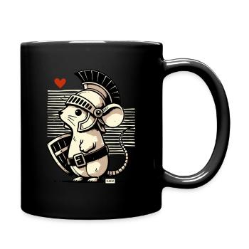Roman Mouse Gladiator - Full Colour Mug - black - Right