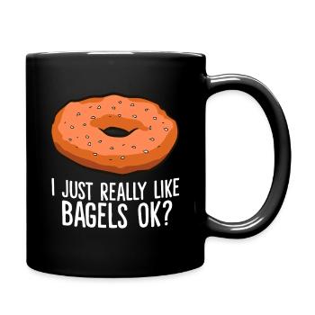 T-shirt Bagel Humor Cartoon - Mug uni - noir - Droite