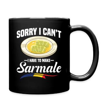 Sarmale-Kostüm-Snackgericht Rumänische Flagge Sarmale - Tasse einfarbig - Schwarz - Rechts