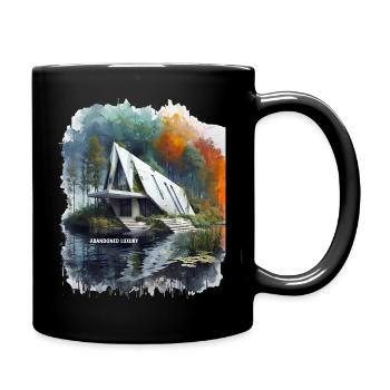 ABANDONED LUXURY - Modern A-Frame Ruins Sketch - Full Colour Mug - black - Right