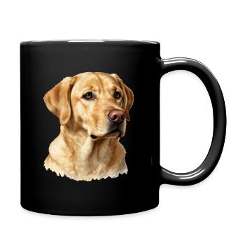 portrait golden retriever - Full Colour Mug - black - Right