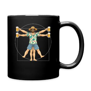 Vitruvian Man Beer - Full Colour Mug - black - Right