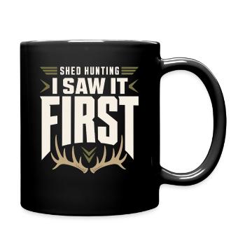Schuppen-jagd-schuppen-jäger-geweih-jagd-weißwedel - Tasse einfarbig - Schwarz - Rechts