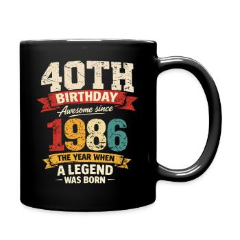 40 Years Anniversary Legend 1986 - Vintage - Full Colour Mug - black - Right