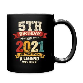 5 Year Anniversary Legend 2021 – Vintage - Tasse einfarbig - Schwarz - Rechts