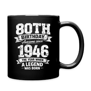 65th Birthday 1961 Legend Vintage Design - Full Colour Mug - black - Right