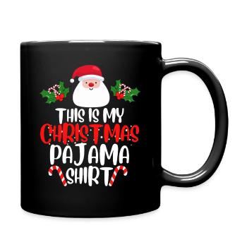 Das ist mein Weihnachts-Pyjamashirt - Tasse einfarbig - Schwarz - Rechts