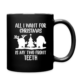 T-shirt de Noël à deux dents de devant - Mug uni - noir - Droite