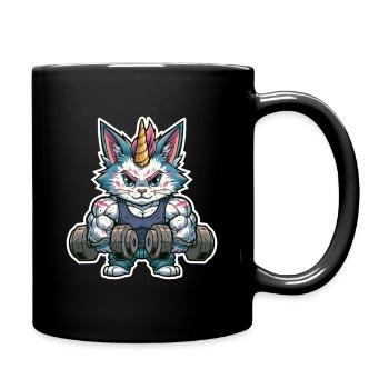 Licorne Chat Culturiste pour Gym Men Fitness - Mug uni - noir - Droite