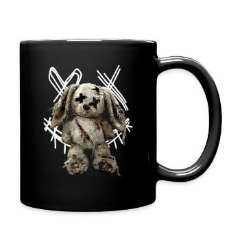Gruseliger Voodoo Hase Dark Art Gothic - Tasse einfarbig - Schwarz - Rechts