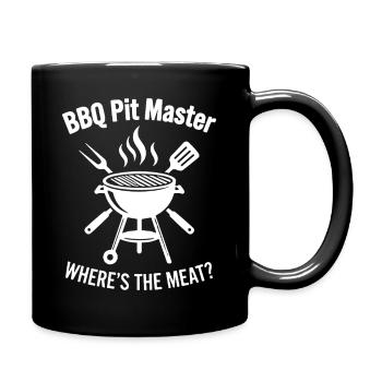 BBQ PIT MASTER WHERE’S THE MEAT Grill Grafik - Tasse einfarbig - Schwarz - Rechts