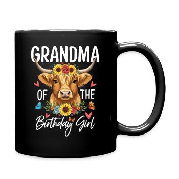 Grandma Of The Birthday Girl - Tasse einfarbig - Schwarz - Rechts