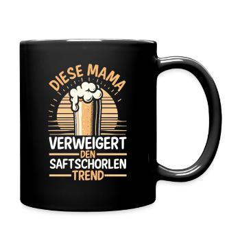 Bier Bierliebhaberin Mutter Mama - Tasse einfarbig - Schwarz - Rechts