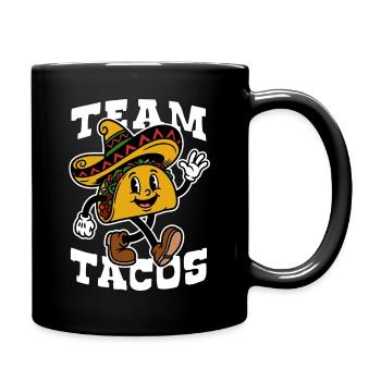 Team Tacos | Fröhlicher Taco Sombrero Cartoon - Tasse einfarbig - Schwarz - Rechts