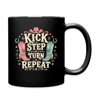 Coup de pied Pas Tourner Répéter - Mug uni - noir - Droite