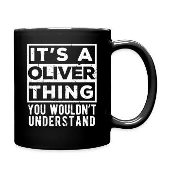 C’est une affaire d’Oliver que tu ne comprendrais pas - Mug uni - noir - Droite