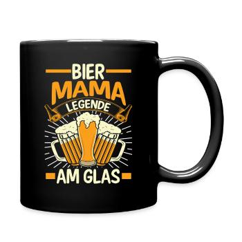 Bier Bierliebhaberin Mutter Mama - Tasse einfarbig - Schwarz - Rechts