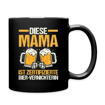 Bier Bierliebhaberin Mutter Mama - Tasse einfarbig - Schwarz - Rechts