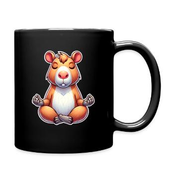 Capybara Yoga Meditieren - Tasse einfarbig - Schwarz - Rechts