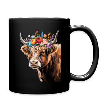 Kuh - Tasse einfarbig - Schwarz - Rechts