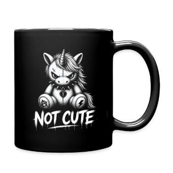 Rebellious Unicorn – Not Cute Punk Design - Full Colour Mug - black - Right