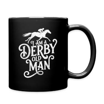 Ich bin ein Derby, alter Mann, lustige Pferderennen - Tasse einfarbig - Schwarz - Rechts