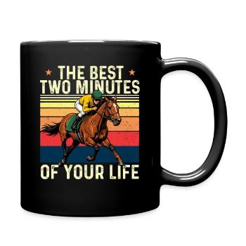 Meilleur humour de course hippique de deux minutes - Mug uni - noir - Droite