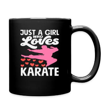 Just a girl who loves karate martial arts - Full Colour Mug - black - Right