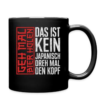 Das ist kein Japanisch Dreh mal den Kopf Spruch - Tasse einfarbig - Schwarz - Rechts