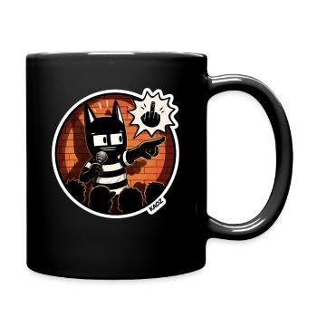 Affrontement de micro chat sur scène - Mug uni - noir - Droite