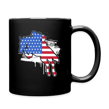 Pferderennen USA 4. Juli - Tasse einfarbig - Schwarz - Rechts