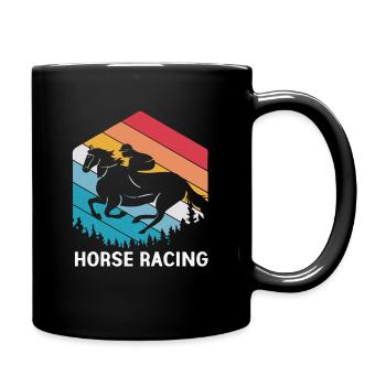 Courses de chevaux - Mug uni - noir - Droite