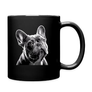 Bulldog Français Visage de Bully Blanc Noir - Mug uni - noir - Droite