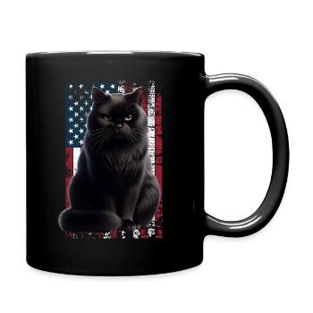 Grumpy Black Cat US Schwarze Katze - Tasse einfarbig - Schwarz - Rechts