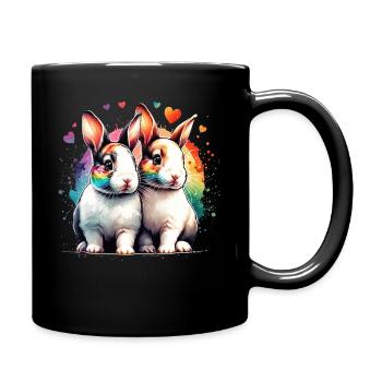 Cadeau du petit lapin Rex - Mug uni - noir - Droite