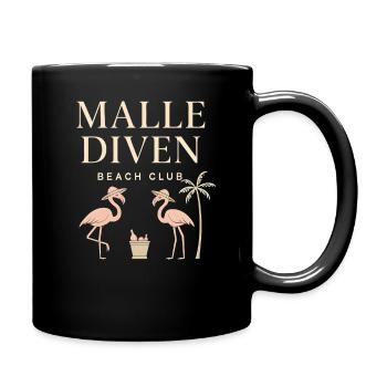 Malle Diven Beach Club Flamingo Mallorca Party  - Tasse einfarbig - Schwarz - Rechts