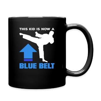 This kid is now blue belt karate - Full Colour Mug - black - Right