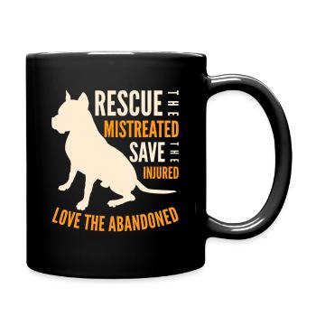 Rettung des verlassenen Hundes Emblem - Tasse einfarbig - Schwarz - Rechts