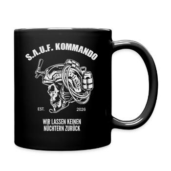 Sauf Kommando | Tactical Beer Skull - Tasse einfarbig - Schwarz - Rechts