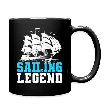 Sailing Legend Sailor Sail Captain - Full Colour Mug - black - Right