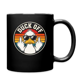 Duck Off Retro Sonnenuntergang - Tasse einfarbig - Schwarz - Rechts