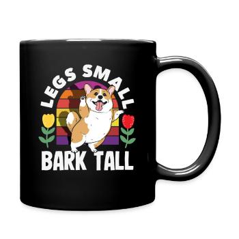 Short Legs, Tall Setting, Corgi - Full Colour Mug - black - Right