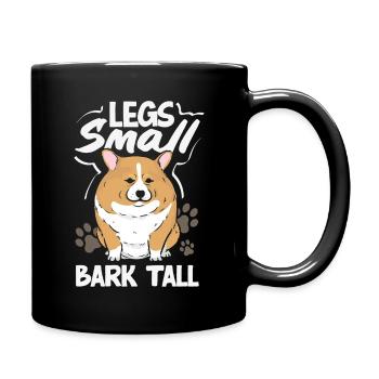 Short Legs, Tall Setting, Corgi - Full Colour Mug - black - Right